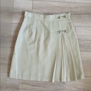 Stylish Pleated Skirt with Buckle Details